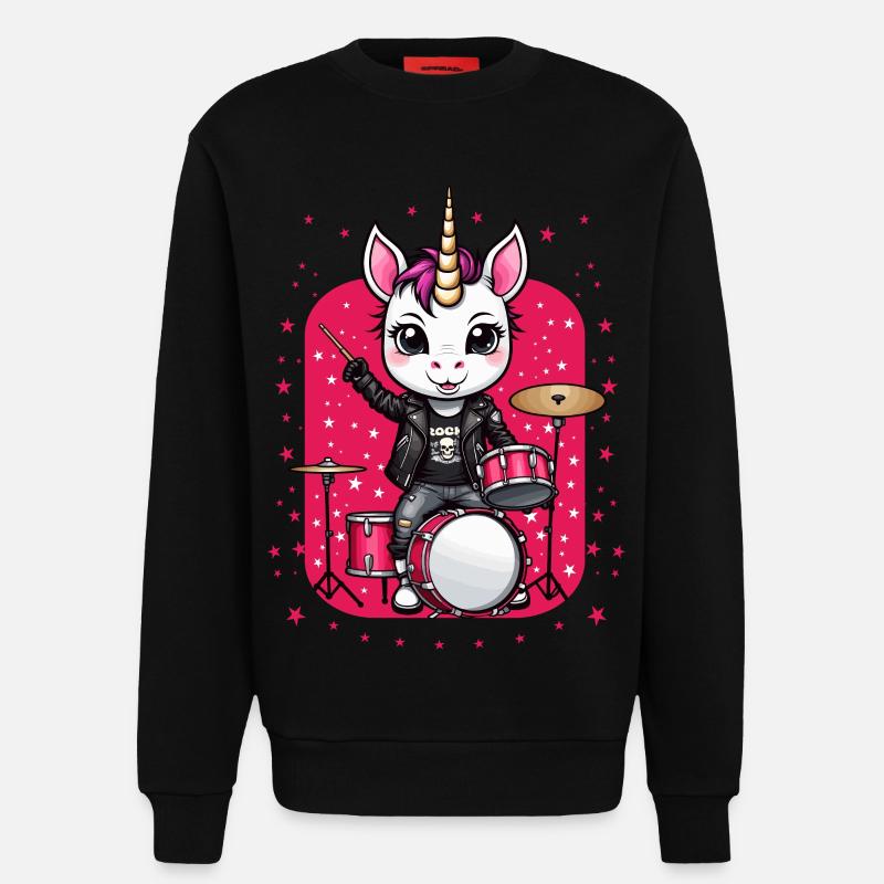 Punk Rock Einhorn - Sweatshirt - made by SPREAD  - SOLID BLACK
