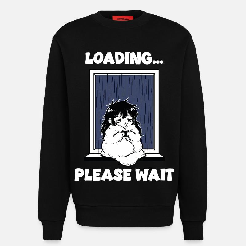 Rain Loading Please Wait Manga Mood - Sweatshirt - made by SPREAD  - SOLID BLACK