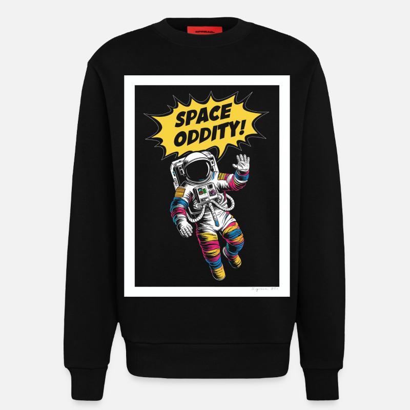 Space Oddity Aventure spatiale - Sweat bio décontracté fabriqué en UE - SOLID BLACK