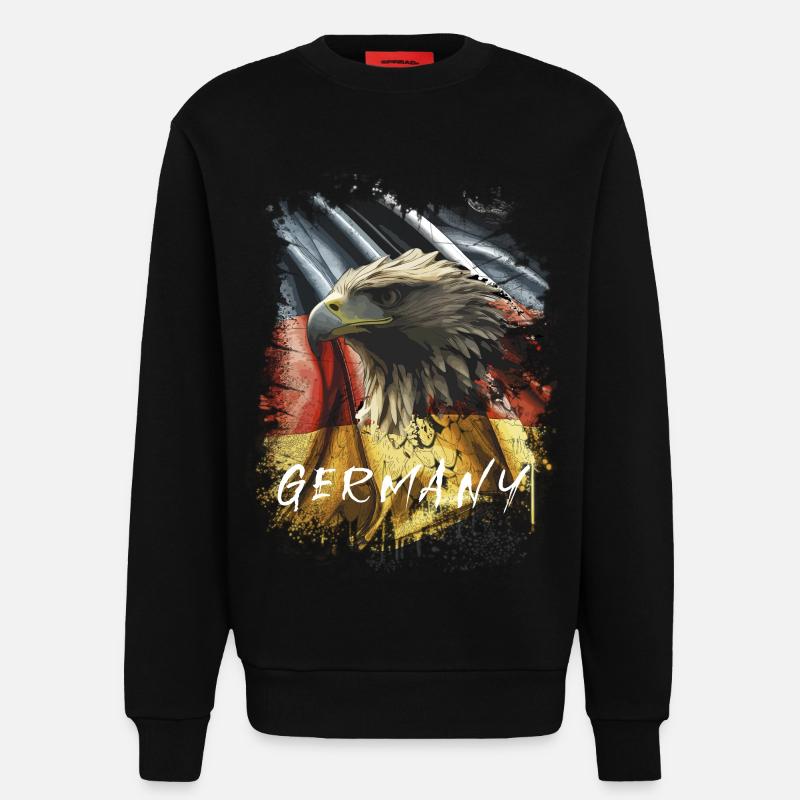 Germany Eagle Eagle Head Gift - Sweatshirt - made by SPREAD  - SOLID BLACK