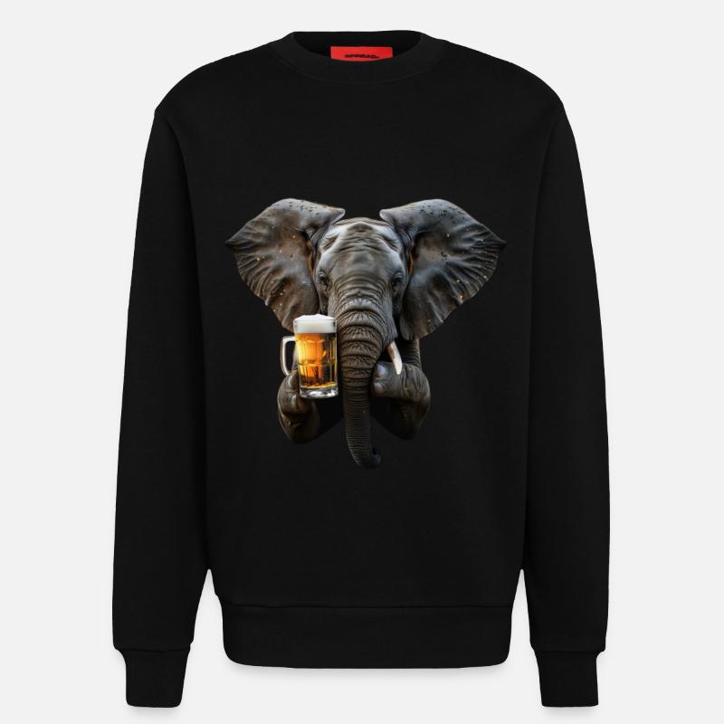 Elephant - Sweatshirt - made by SPREAD  - SOLID BLACK