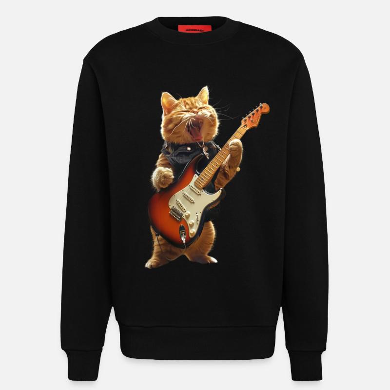Chat - Sweat bio décontracté fabriqué en UE - SOLID BLACK