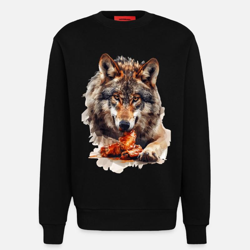 Wolf - Sweatshirt - made by SPREAD  - SOLID BLACK