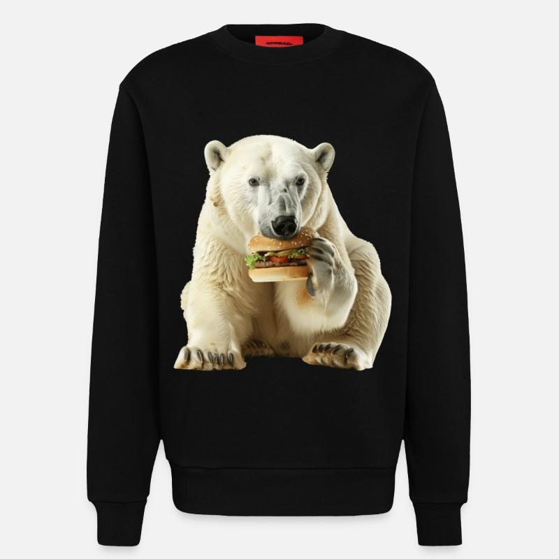 Ours blanc - Sweat bio décontracté fabriqué en UE - SOLID BLACK