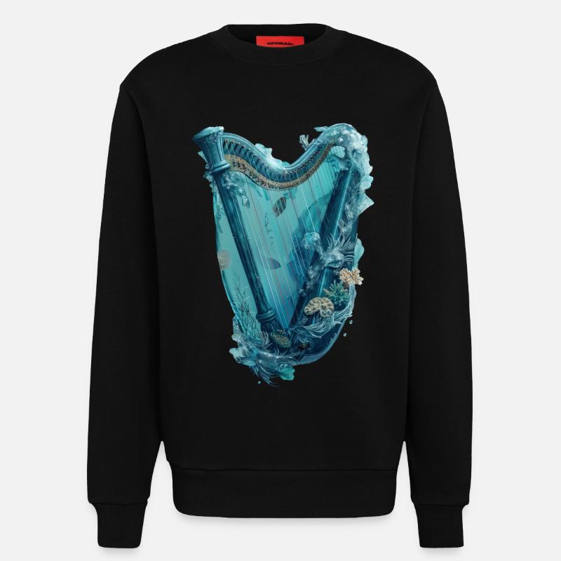 Fisch Harfe - Sweatshirt - made by SPREAD  - SOLID BLACK