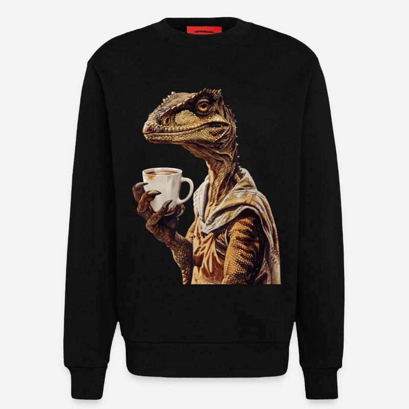 Utahraptor Kaffee - Sweatshirt - made by SPREAD - SOLID BLACK