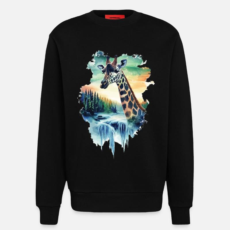 Giraffe - Sweatshirt - made by SPREAD  - SOLID BLACK