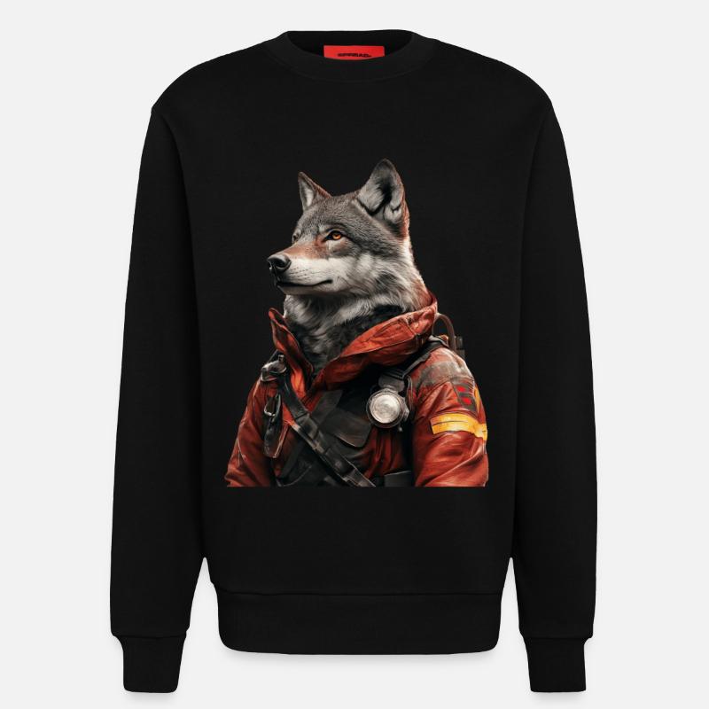 Wolf - Sweatshirt - made by SPREAD  - SOLID BLACK