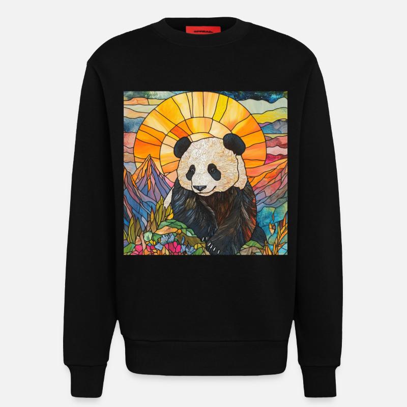 Panda - Sweatshirt - made by SPREAD  - SOLID BLACK