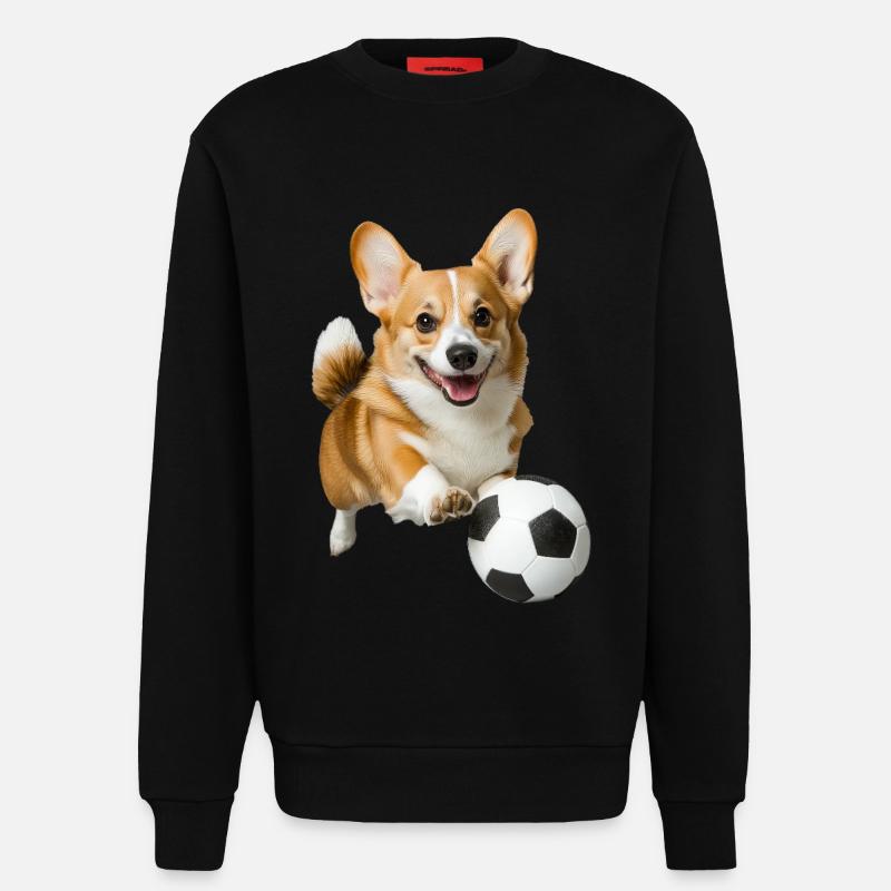 Corgi - Sweatshirt - made by SPREAD  - SOLID BLACK