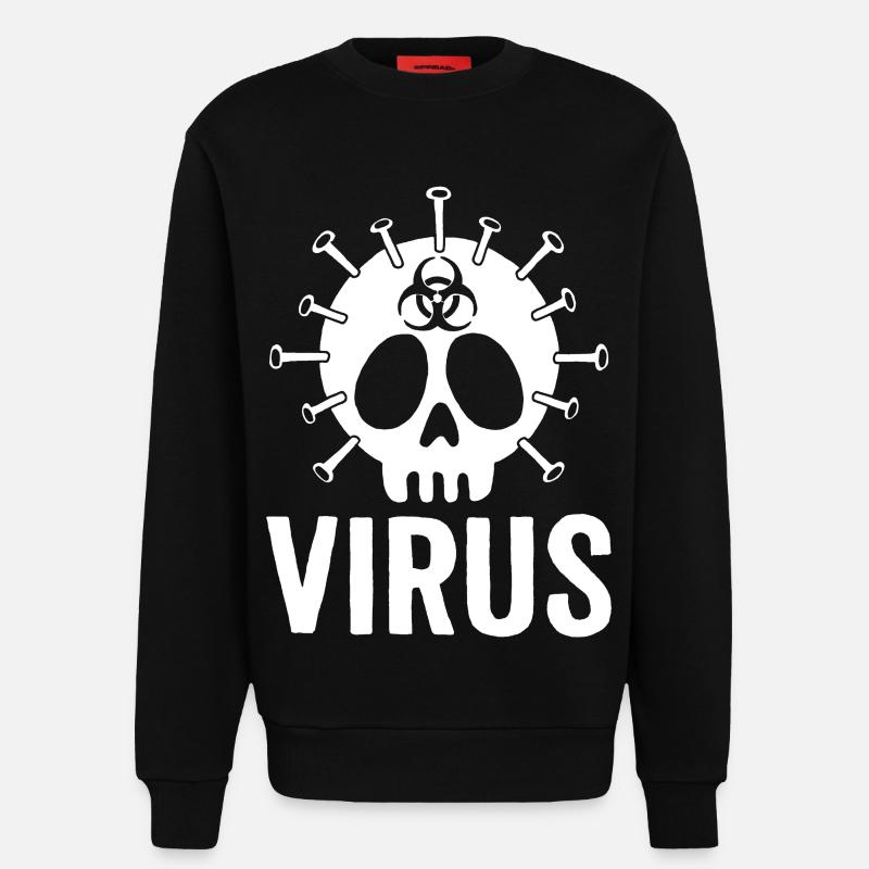 Virus-Schädel - Sweatshirt - made by SPREAD  - SOLID BLACK