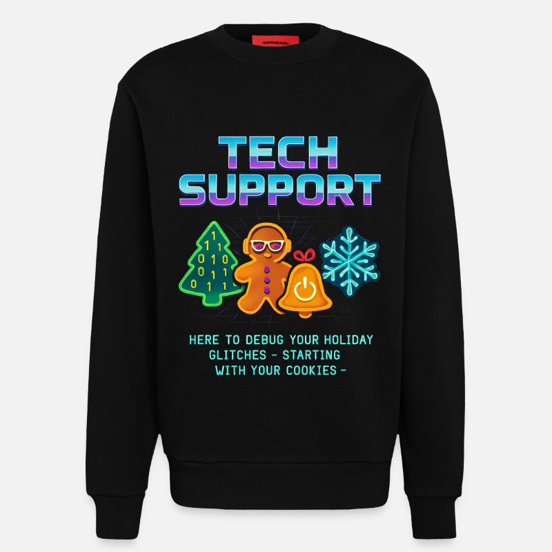 Funny Technical Support Debug Christmas - Sweatshirt - made by SPREAD  - SOLID BLACK