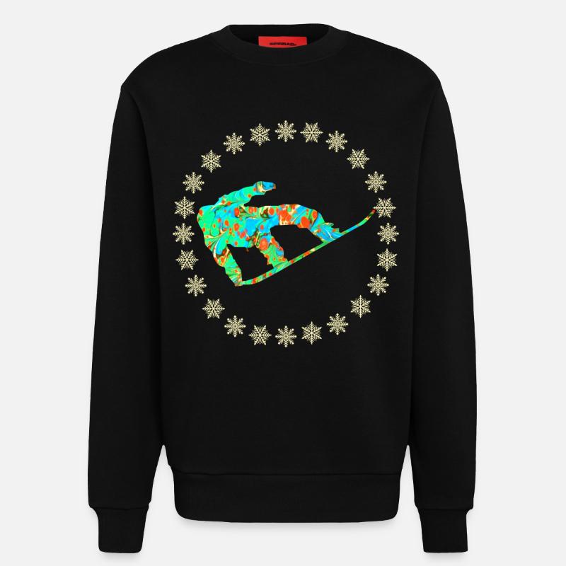 Snowboarder E 4 - Sweat bio décontracté fabriqué en UE - SOLID BLACK