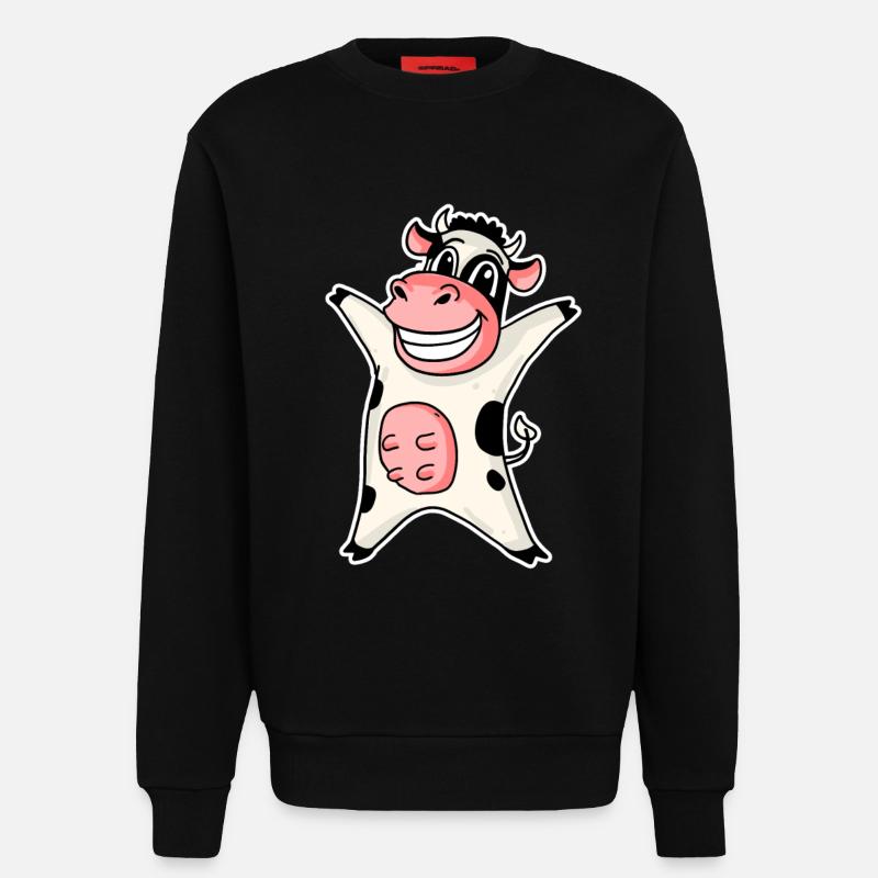 Cow - Sweatshirt - made by SPREAD  - SOLID BLACK