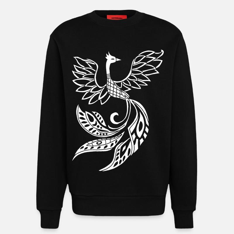 Weißer Phönixvogel - Sweatshirt - made by SPREAD  - SOLID BLACK