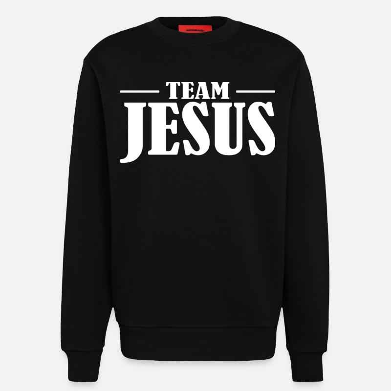 Team Jesus Schriftzug Design - Sweatshirt - made by SPREAD - SOLID BLACK
