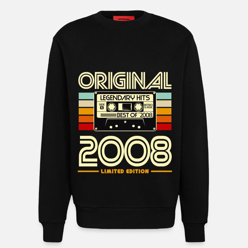 Original Cassette 2008 Legend Hits - Sweat bio décontracté fabriqué en UE - SOLID BLACK