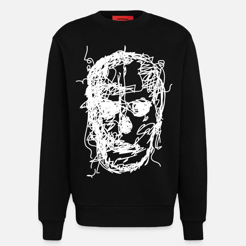 Skull Drawing - Sweatshirt - made by SPREAD  - SOLID BLACK
