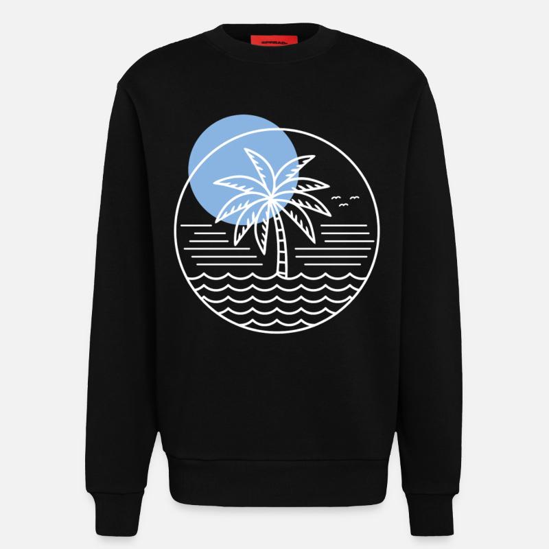 Palm Tree Circle - Sweatshirt - made by SPREAD  - SOLID BLACK