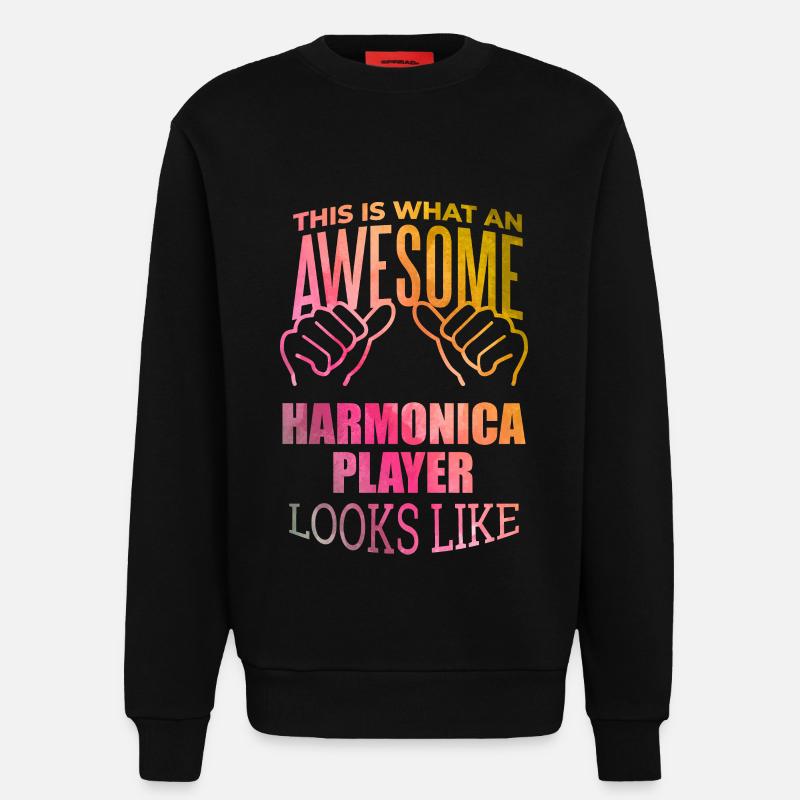 Harmonica - Sweatshirt - made by SPREAD  - SOLID BLACK