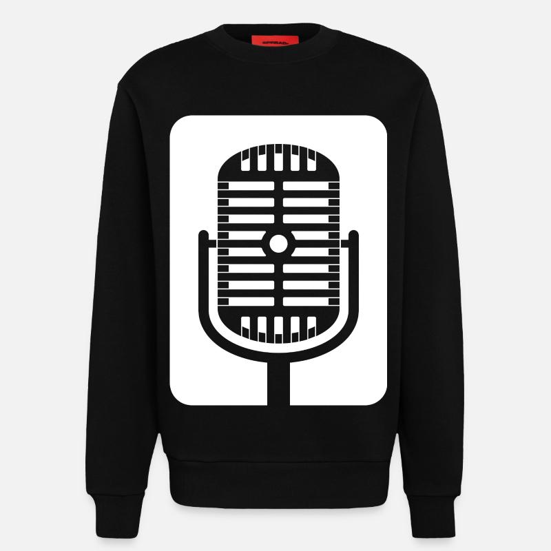 Retro-Mikrofon-Emblem - Sweatshirt - made by SPREAD  - SOLID BLACK