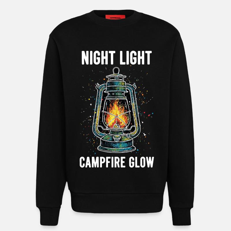 Night Light Campfire Glow Lantern - Sweatshirt - made by SPREAD  - SOLID BLACK