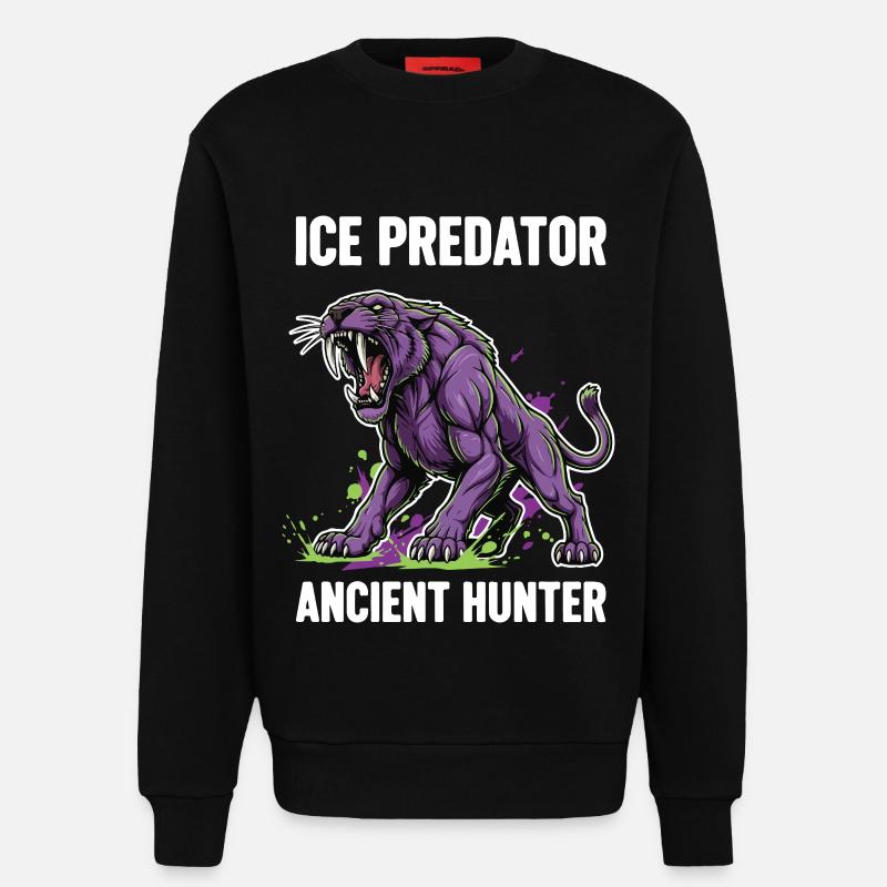 Smilodon Predator Ancient Hunter - Sweatshirt - made by SPREAD - SOLID BLACK