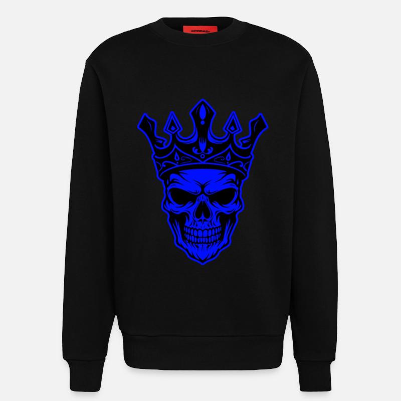 Skull King Crown Skeleton - Sweatshirt - made by SPREAD  - SOLID BLACK