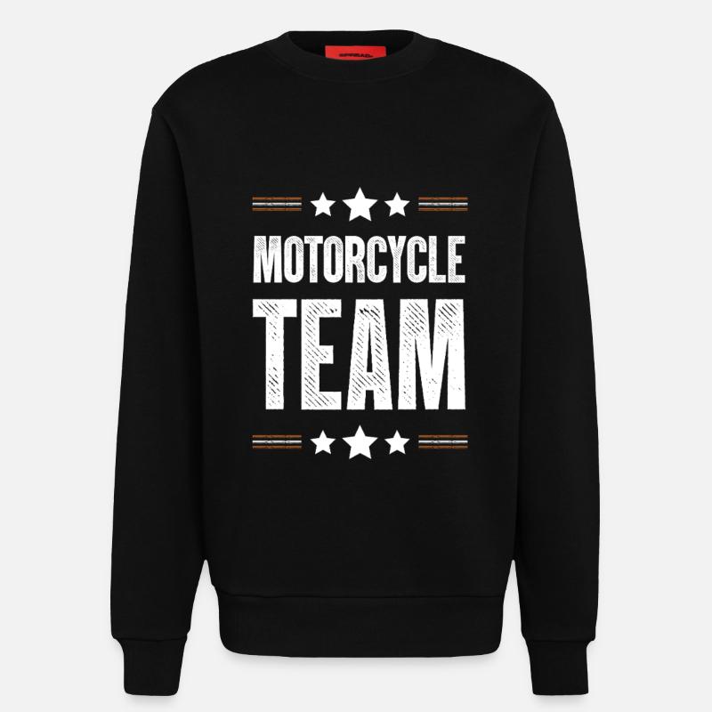 Équipe de motards - Sweat bio décontracté fabriqué en UE - SOLID BLACK
