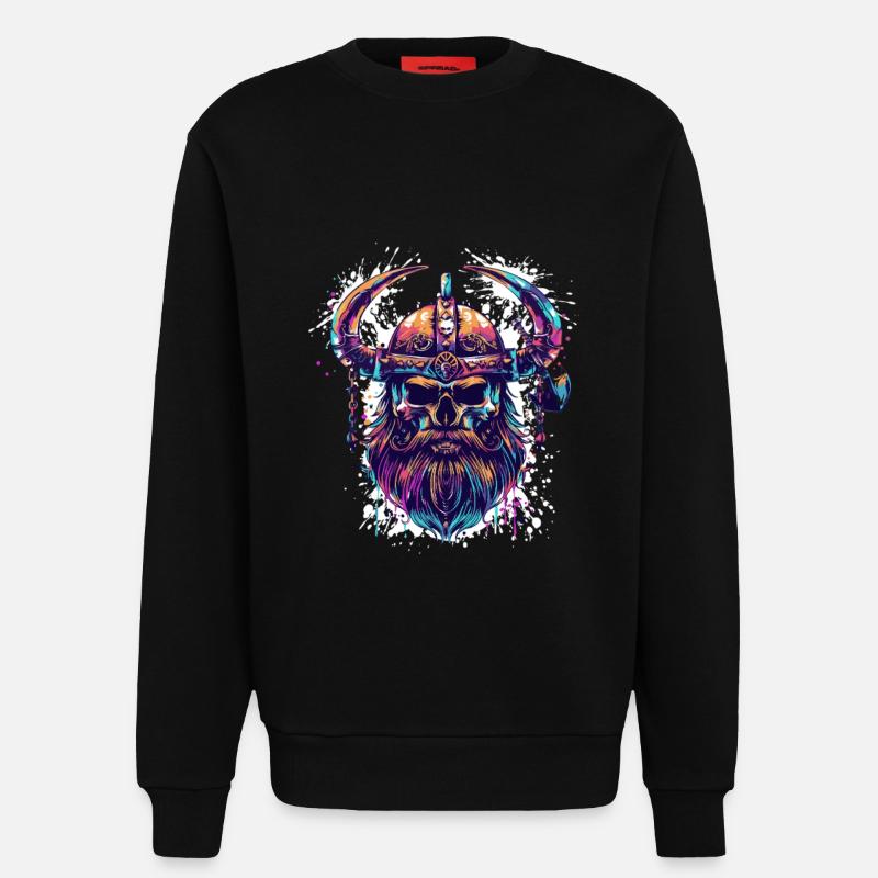 Wikinger Skelett - Sweatshirt - made by SPREAD - SOLID BLACK