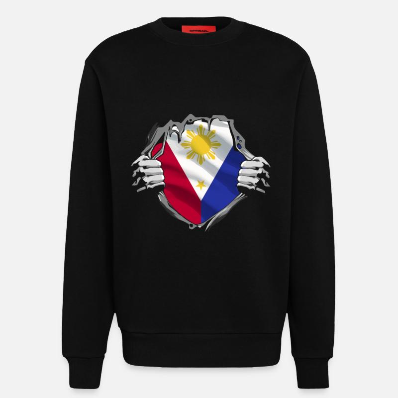 Drapeau philippin Pride - Sweat bio décontracté fabriqué en UE - SOLID BLACK