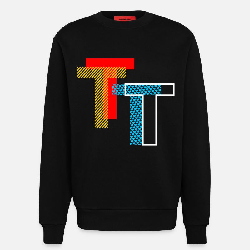 T Initial - Sweatshirt - made by SPREAD  - SOLID BLACK
