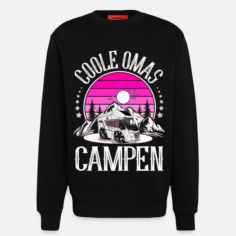 Camping Camper Campen Coole Omas - Sweatshirt - made by SPREAD - SOLID BLACK