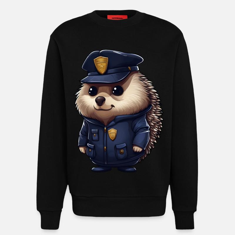 Igel Polizei - Sweatshirt - made by SPREAD  - SOLID BLACK