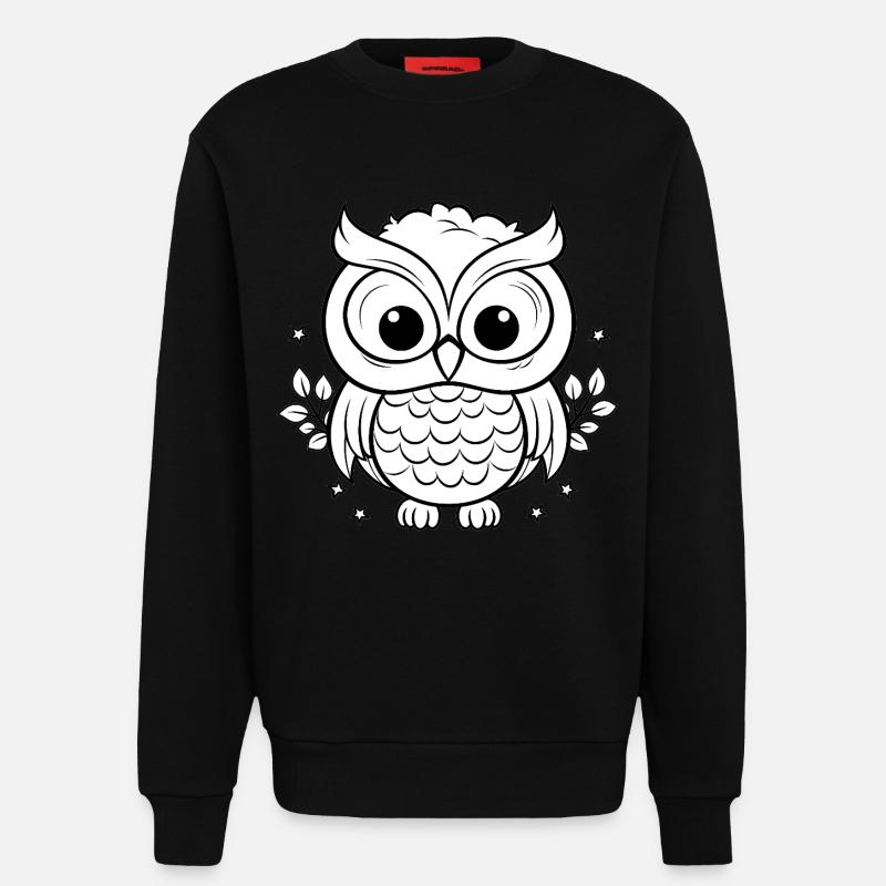 Süße Kinder Eule - Sweatshirt - made by SPREAD  - SOLID BLACK