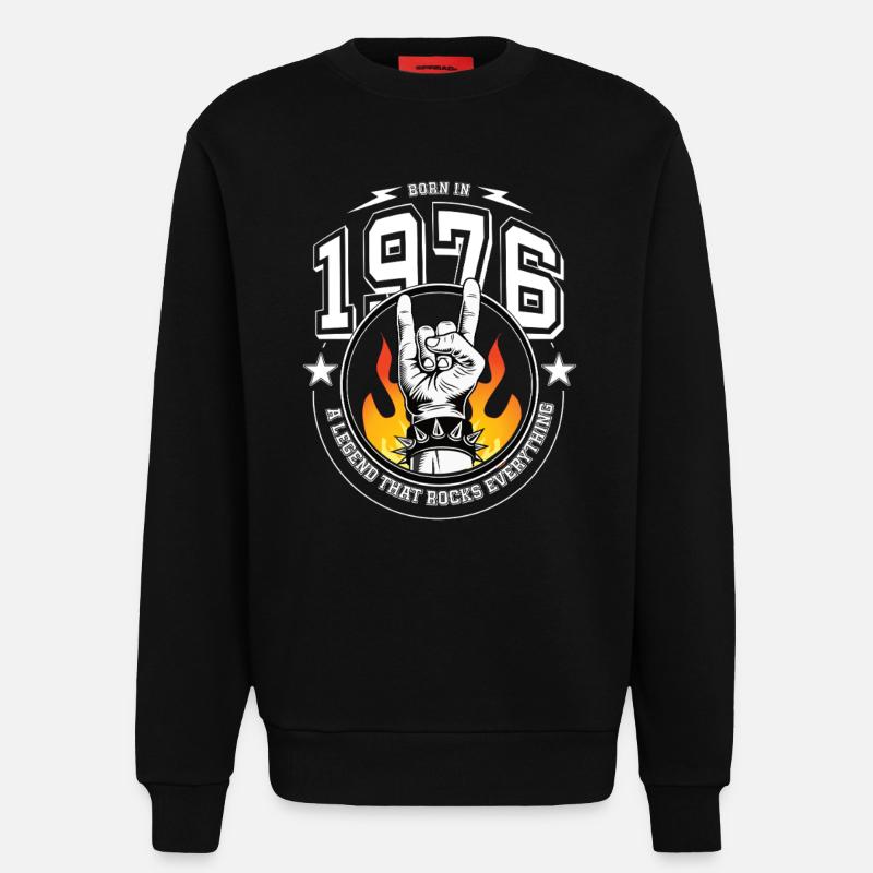 1976 Birthday, rocks everything - Sweatshirt - made by SPREAD - SOLID BLACK
