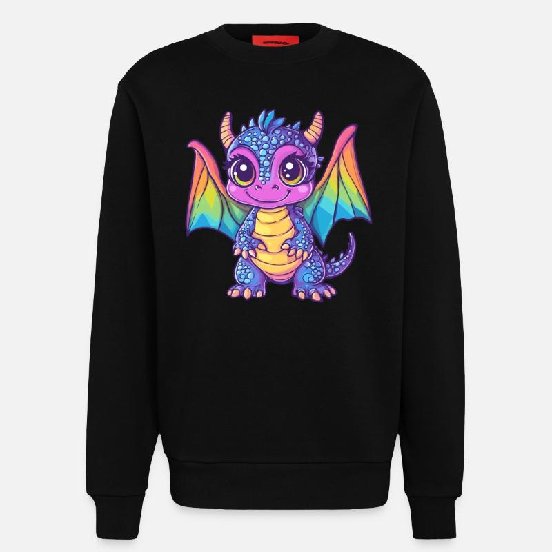 Bunter Baby-Drache - Sweatshirt - made by SPREAD - SOLID BLACK
