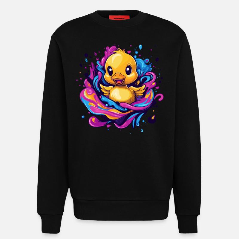 Quietschende Badeente Splash - Sweatshirt - made by SPREAD  - SOLID BLACK