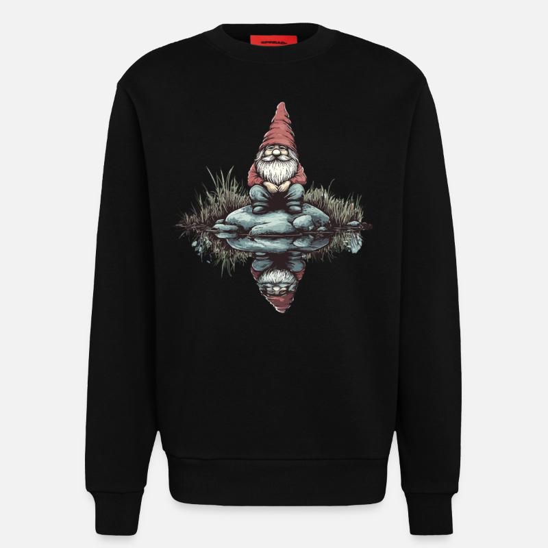 Nachdenklicher Gartenzwerg - Sweatshirt - made by SPREAD  - SOLID BLACK