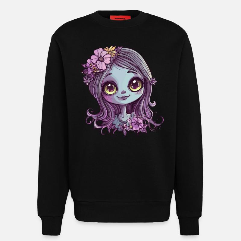 Blumenkind mit Glanzblick - Sweatshirt - made by SPREAD  - SOLID BLACK