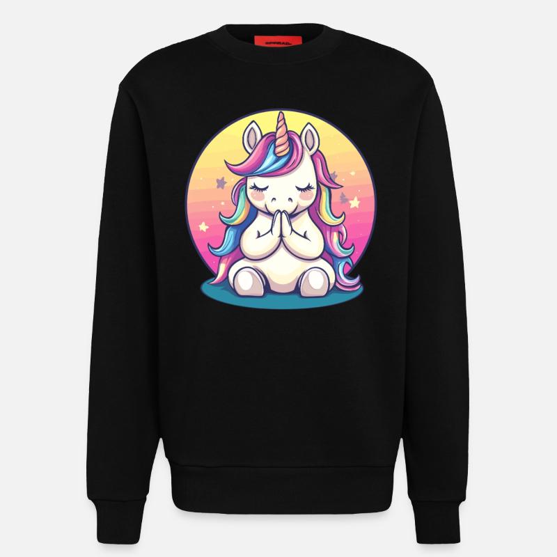 Meditierendes Einhorn - Sweatshirt - made by SPREAD  - SOLID BLACK