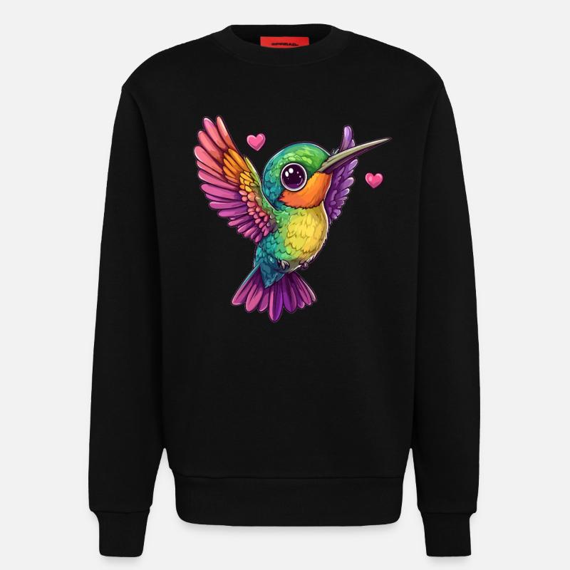 Kolibri mit Herzchen - Sweatshirt - made by SPREAD  - SOLID BLACK