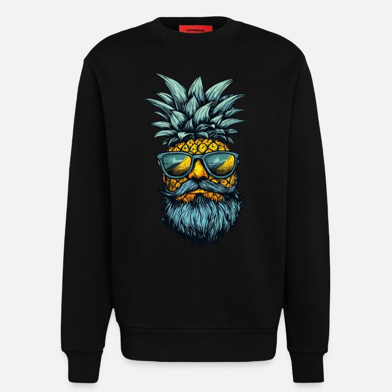 Ananas mit Bart - Sweatshirt - made by SPREAD  - SOLID BLACK
