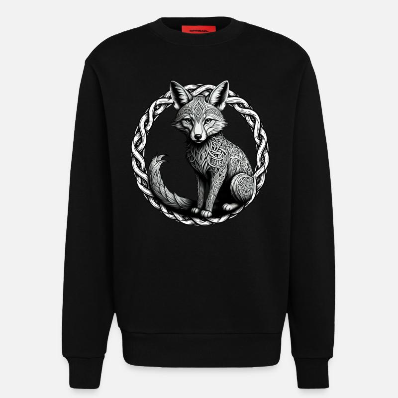 Fuchs mit keltischem Knoten 01 - Sweatshirt - made by SPREAD  - SOLID BLACK