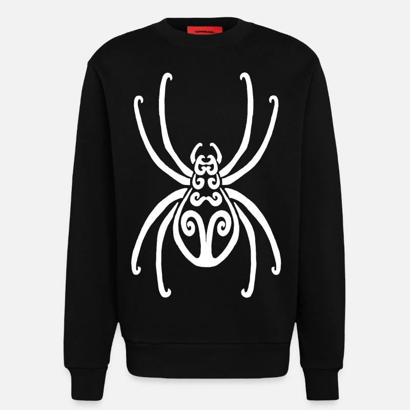 Araignée blanche - Sweat bio décontracté fabriqué en UE - SOLID BLACK