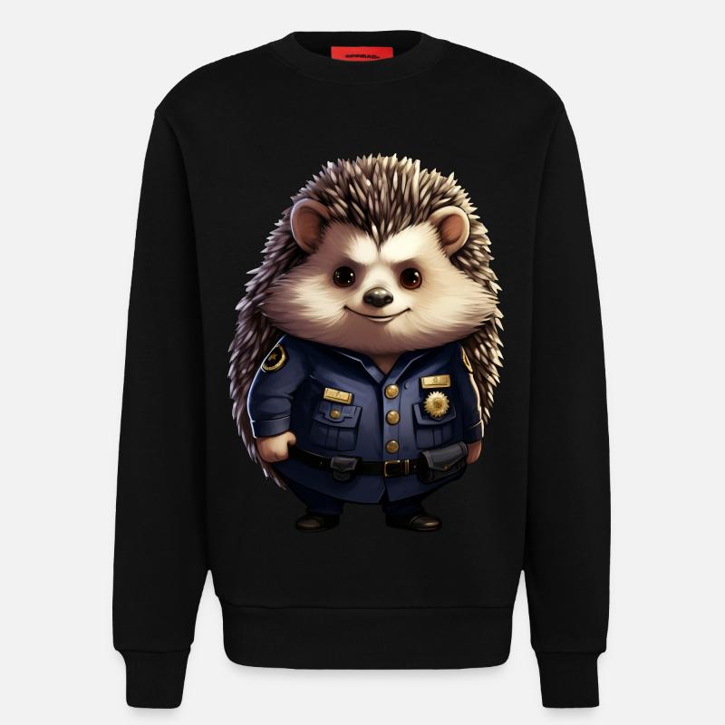 Igel Polizei - Sweatshirt - made by SPREAD  - SOLID BLACK