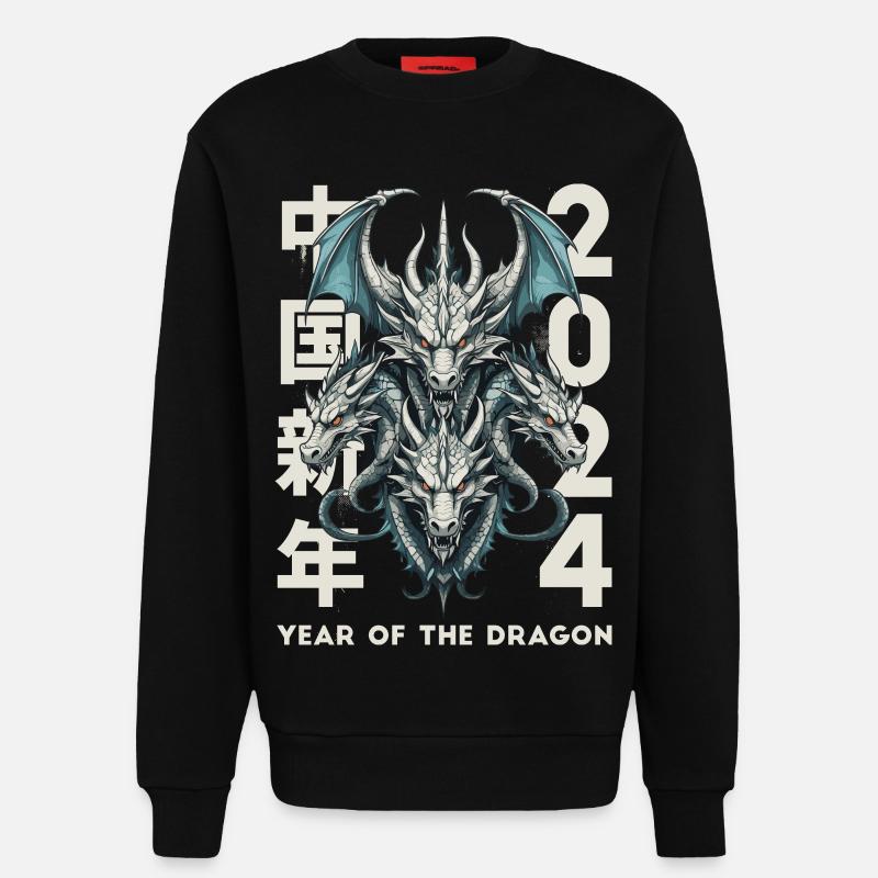 Chinesische Drachen - Sweatshirt - made by SPREAD - SOLID BLACK