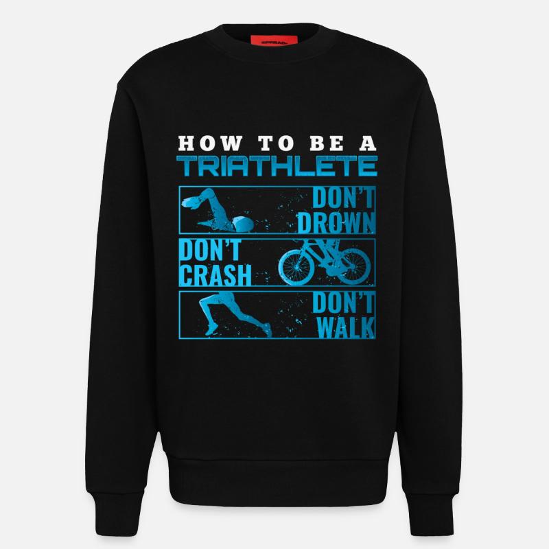 Triathlon Tshirt Geschenk Evolution Männer - Sweatshirt - made by SPREAD  - SOLID BLACK