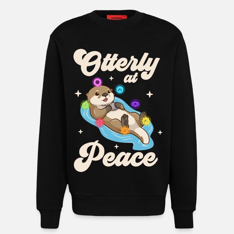 Otter Frieden - Chakra Harmonie - Sweatshirt - made by SPREAD - SOLID BLACK