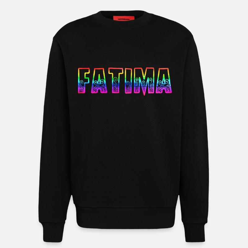fatima rs regenbogen - Sweatshirt - made by SPREAD  - SOLID BLACK
